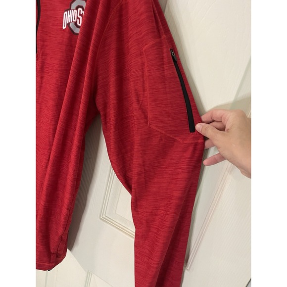 Ohio State Buckeyes Lg Sleeve Quarter Zip Men's Pullover Phone Pocket No Tag 2x - Picture 5 of 12